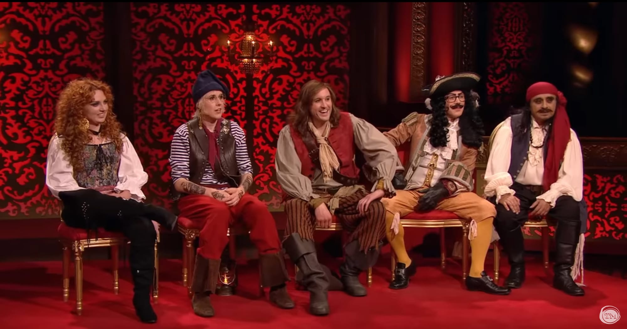 The contestants all dressed as pirates.