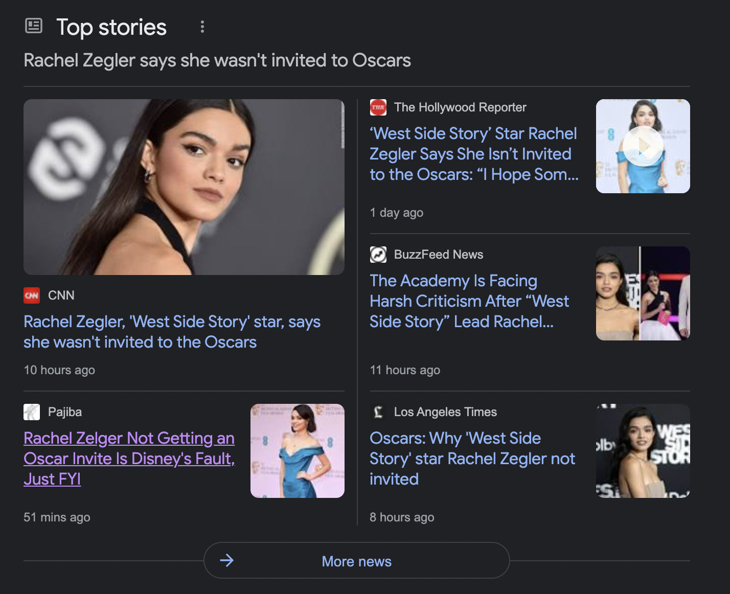 Rachel Zegler vs. "The Oscars"