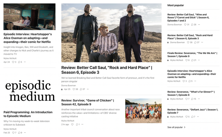 Week-to-Week: State of the Substack